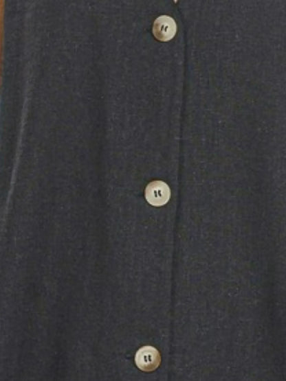 Zenana Side Slit Button-Front Vest