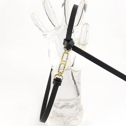 Gold Buckle Skinny Belt