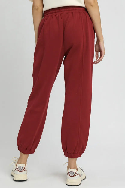 Umgee Fleece Jogger Pants with Drawstring