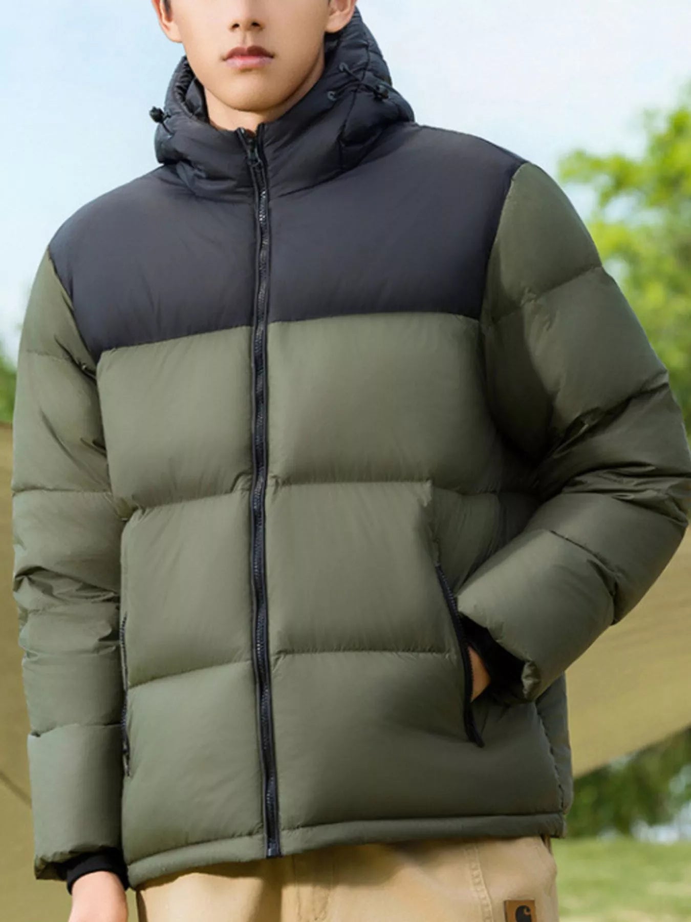Men's Full Size Warm Padded Hooded Puffer Jacket Plus Size