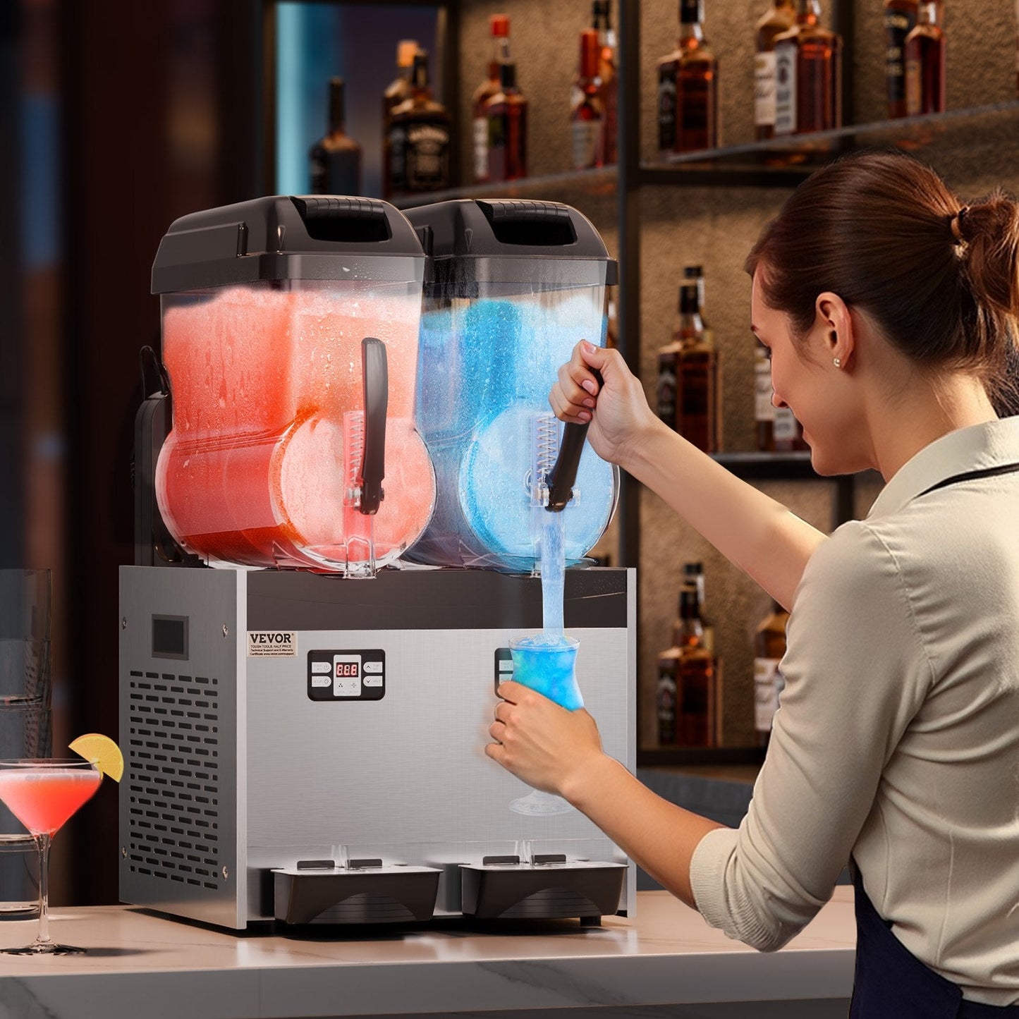 12Lx2 Tank Commercial Slushy Machine Margarita Smoothie Drink Maker