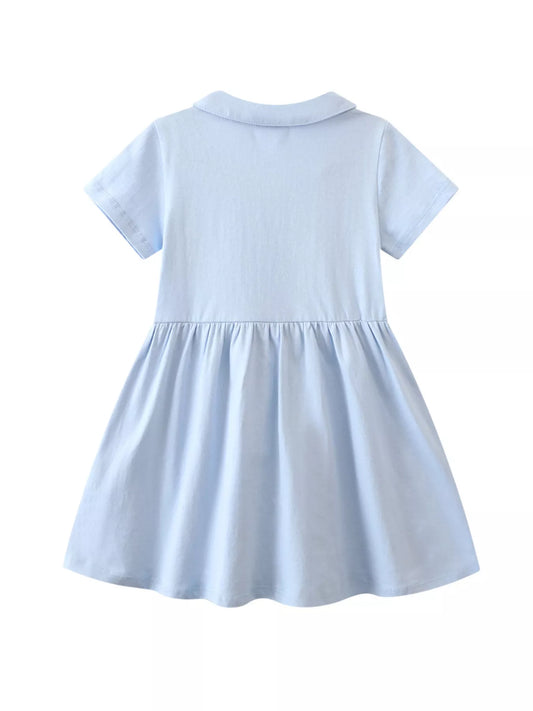 Children's Butterfly Floral Peter Pan Collar Dress