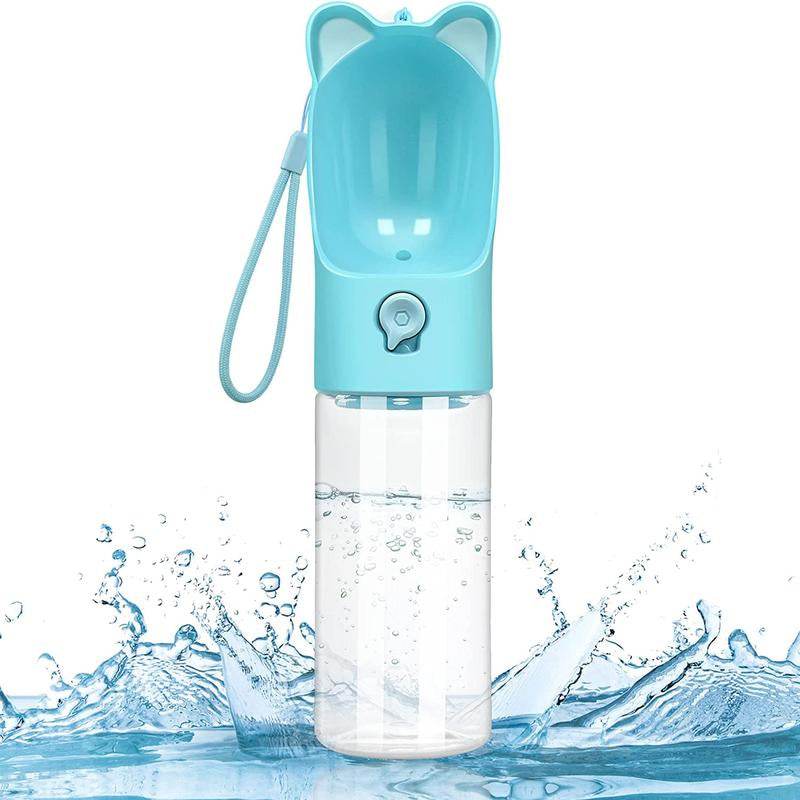 Portable Dog Water Bottle with Carbon Filter - 13.5oz Leak-Proof Pet Travel Water Dispenser | Lightweight Walking & Hiking Bottle
