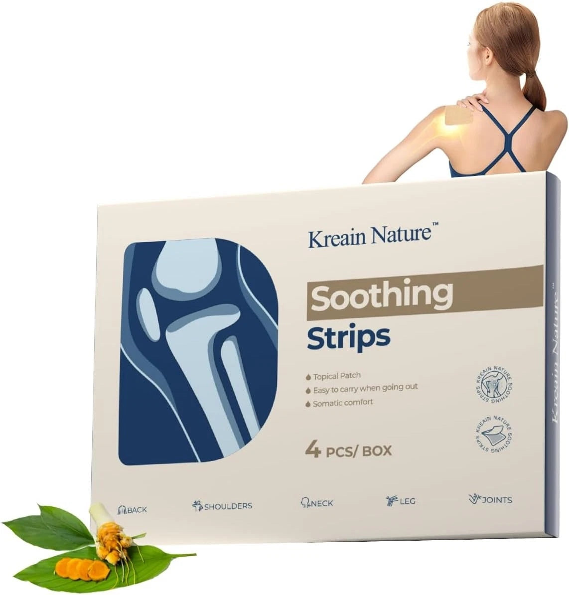Kreain Nature 1 Soothing Strips Joint Patch Apply On Shoulders Arms Knees 4-Pack