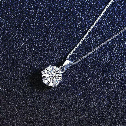 1 Carat Moissanite 925 Sterling Silver Pendant Necklace