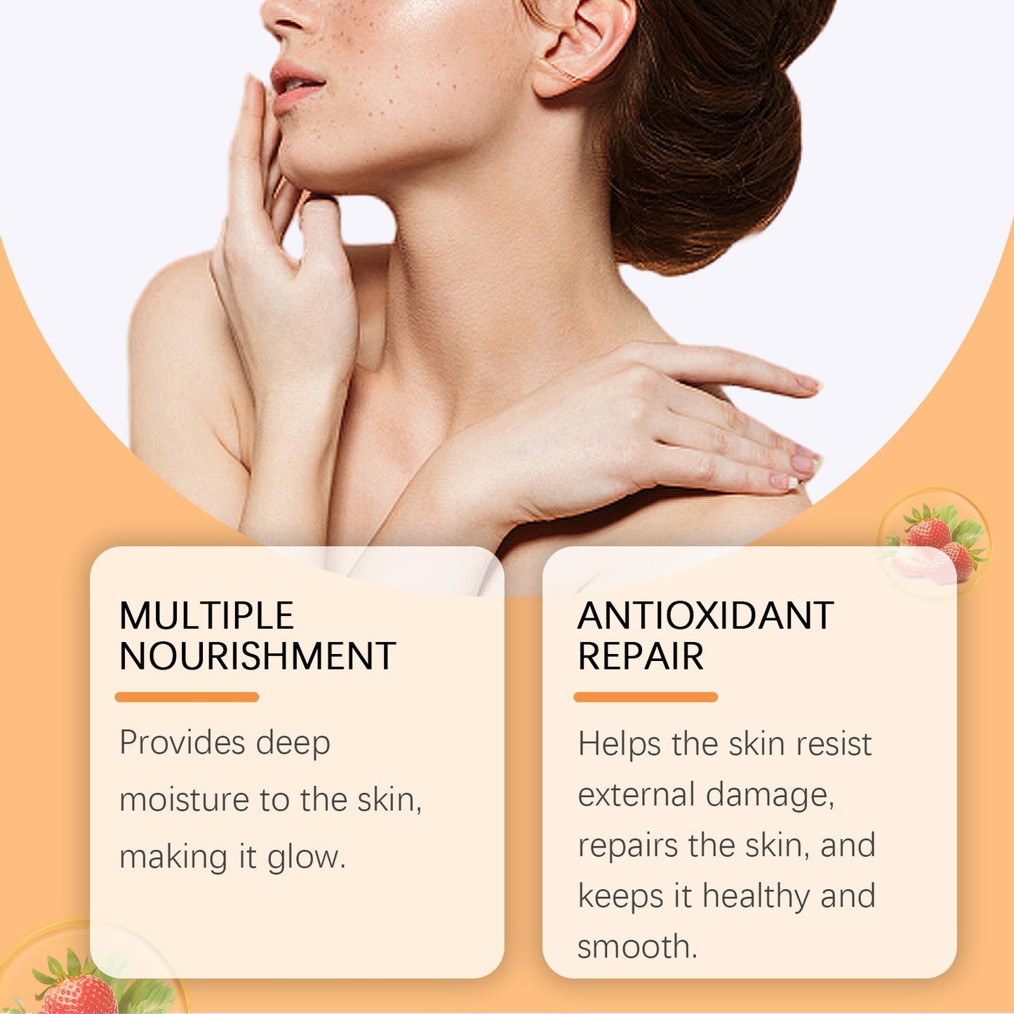 OUHOE Strawberry Moisturizing Oil, Moisturizing Elastic Firming, Smoothing Fine Lines And Nourishing Skin Body Massage Oil