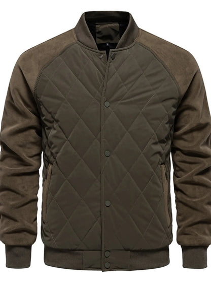 Men's Quilted Snap Down Long Sleeve Jacket