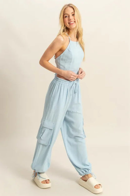 HYFVE Crop Top and Cargo Pants Set