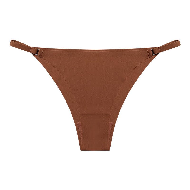 Seamless One-piece Low Waist Panties Women's Cotton Crotch Underwear