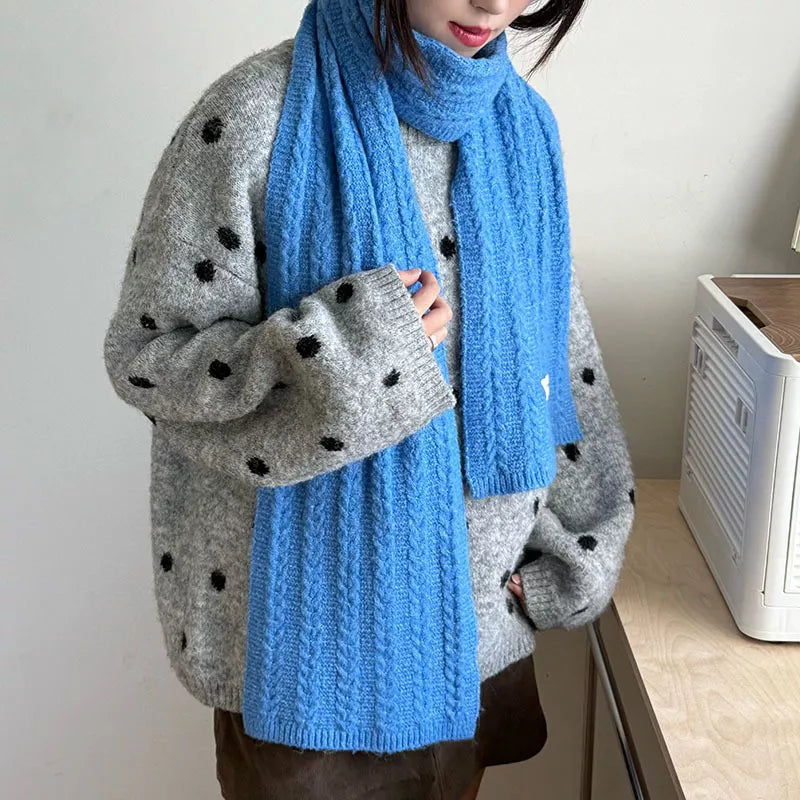 Texture Knit Winter Scarf