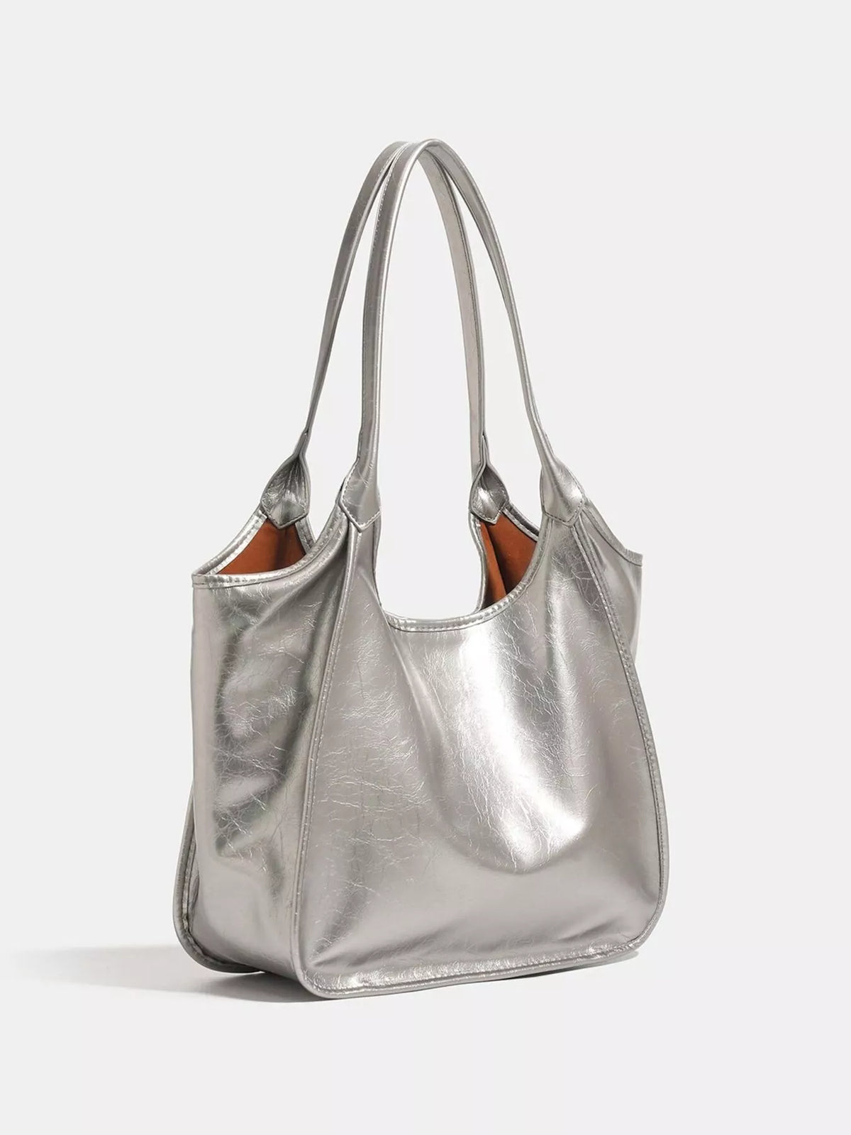 Metallic PU Leather Tote Bag
