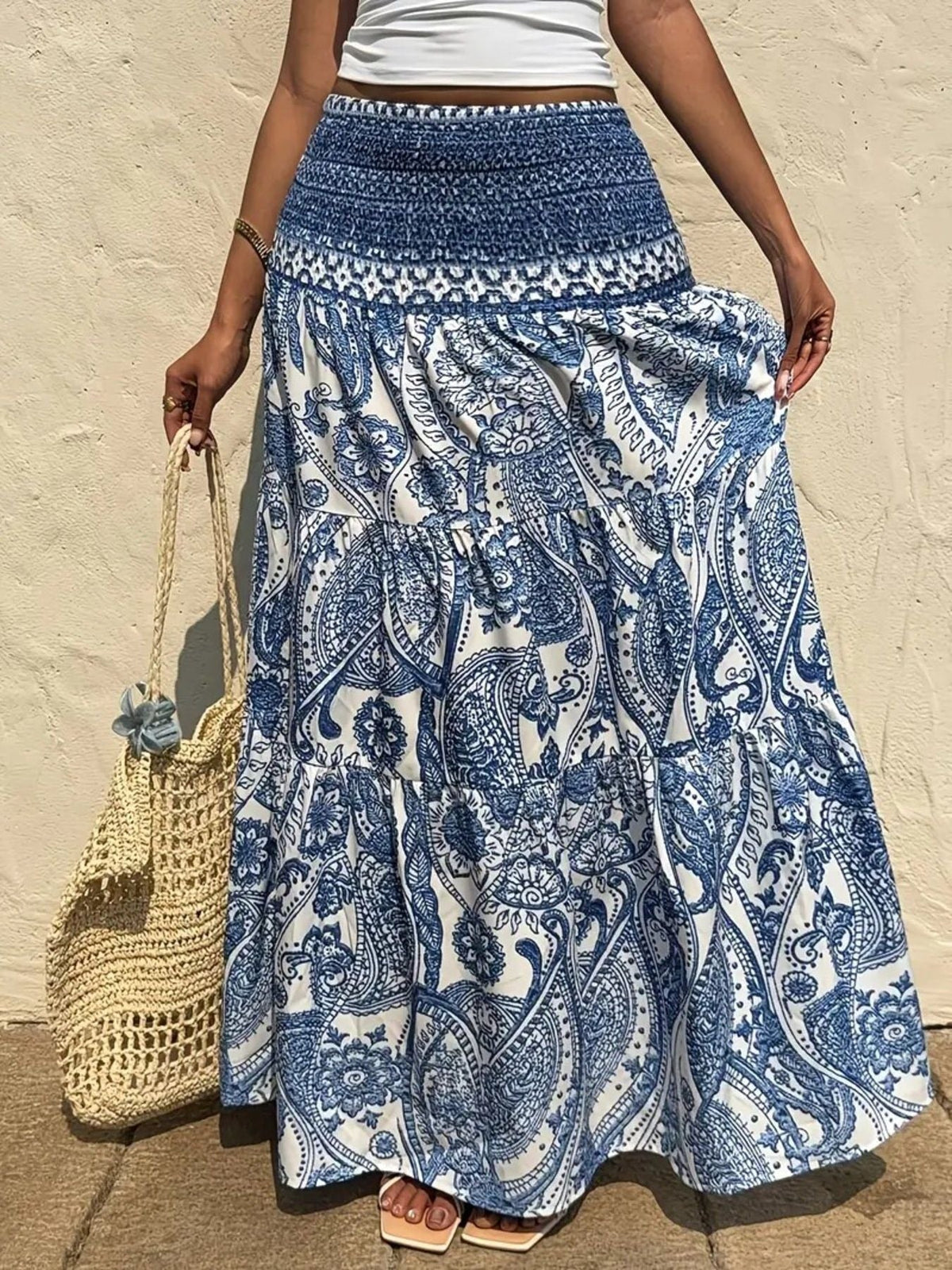 Paisley Print Maxi Skirt