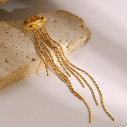 18K Gold-Plated Chain Fringe Earrings