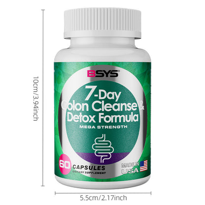 7 Day Colon Cleanse Detox Formula Herbal Digestive Support Cleanse Supplement for Bloating & Regularity | 60 Capsules