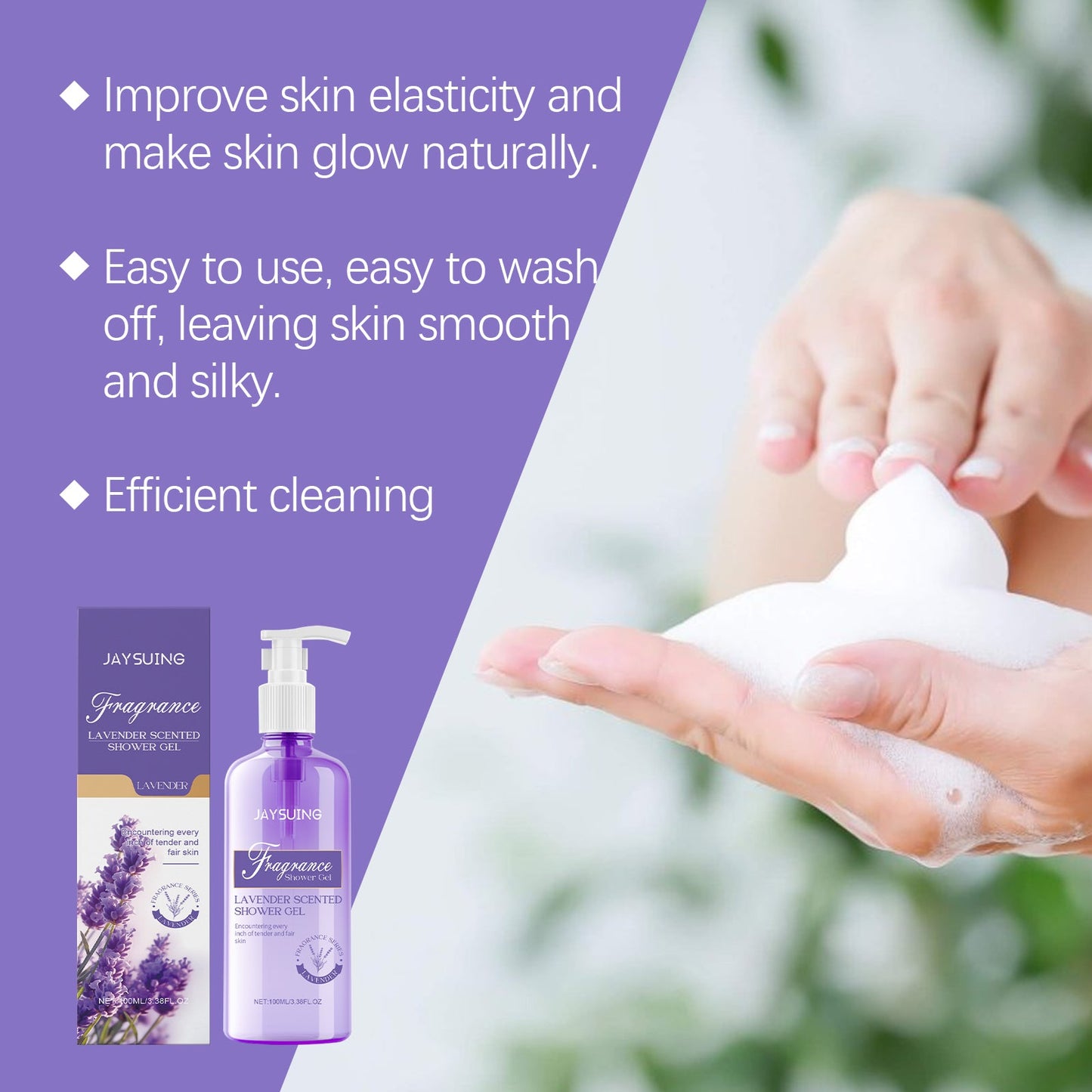 Jaysuing Ladies Lavender Shower Gel Cleans Skin Gently, Refreshes, Moisturizes And Leaves Fragrance