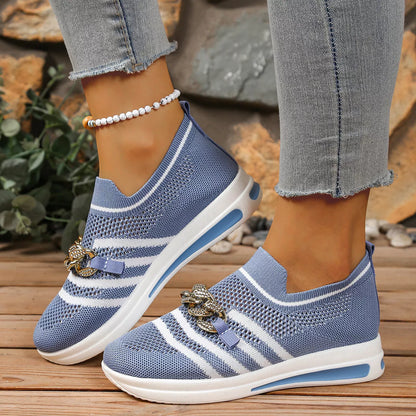 Round Toe Mesh Slip-Ons