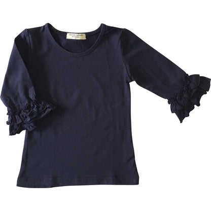 Mid-Sleeve Ruffle Shirts