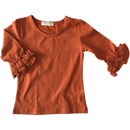 Mid-Sleeve Ruffle Shirts