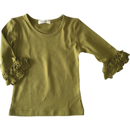 Mid-Sleeve Ruffle Shirts