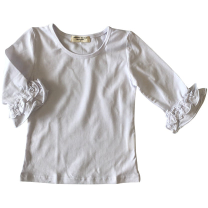 Mid-Sleeve Ruffle Shirts