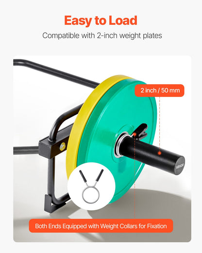 Trap Bar Hex Bar, 2-Inch Hex Barbell, 500 LBS Capacity Shrug Bars, Weightlifting And Strength Training Equipment, Home Gym For Squats, Deadlifts, Shoulder Presses, Black
