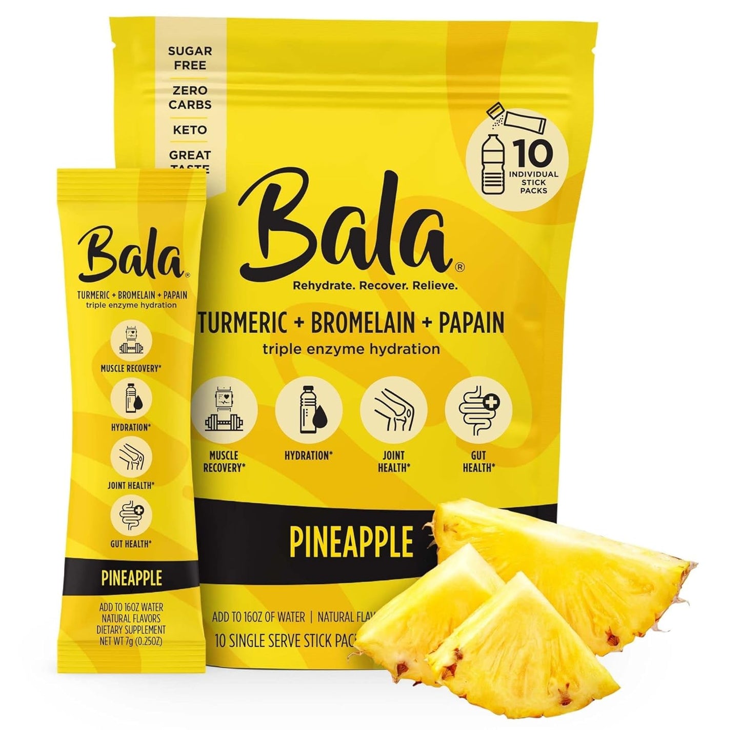 Bala Enzyme, Bala Enzyme Drink Stick Pack Pineapple, 8 Counts