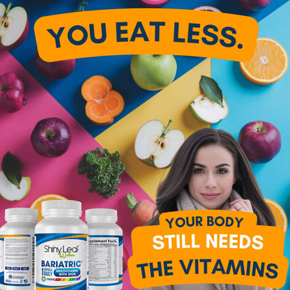 Bariatric Multivitamin with Iron With DHT Pro Shampoo and Conditioner Hair Care Bundle