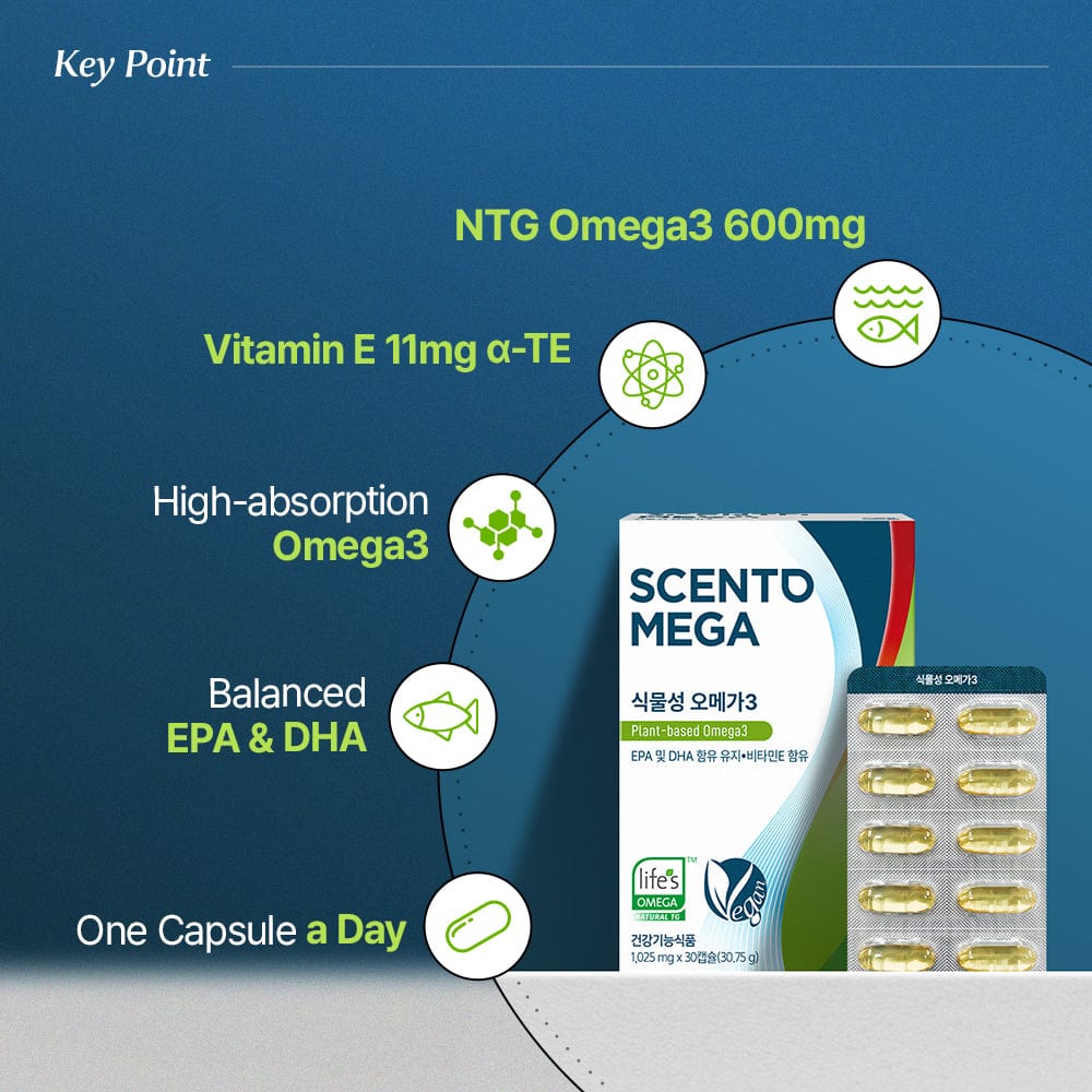 [Bundle] Scento Mega Plant Based Omega, 30 capsules x 3box