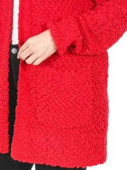 Zenana Long Sleeve Popcorn Sweater Cardigan with Pockets