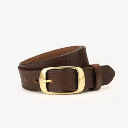 Leather Belt with Golden Buckle