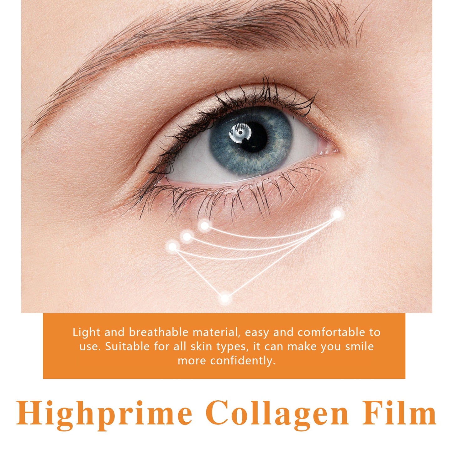 OUHOE Highprime Collagen Film, Desalination Eye Fine Lines Crow's Feet Deep Black Rim Of The Eye Moist Firming Skin