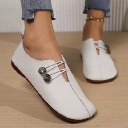 Casual Button Detail Slip-Ons