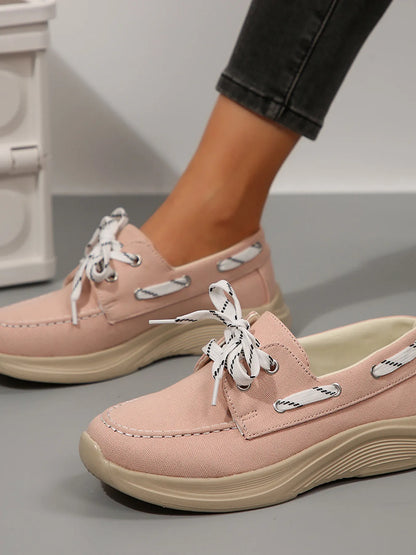 Lace Up Round Toe Sneakers