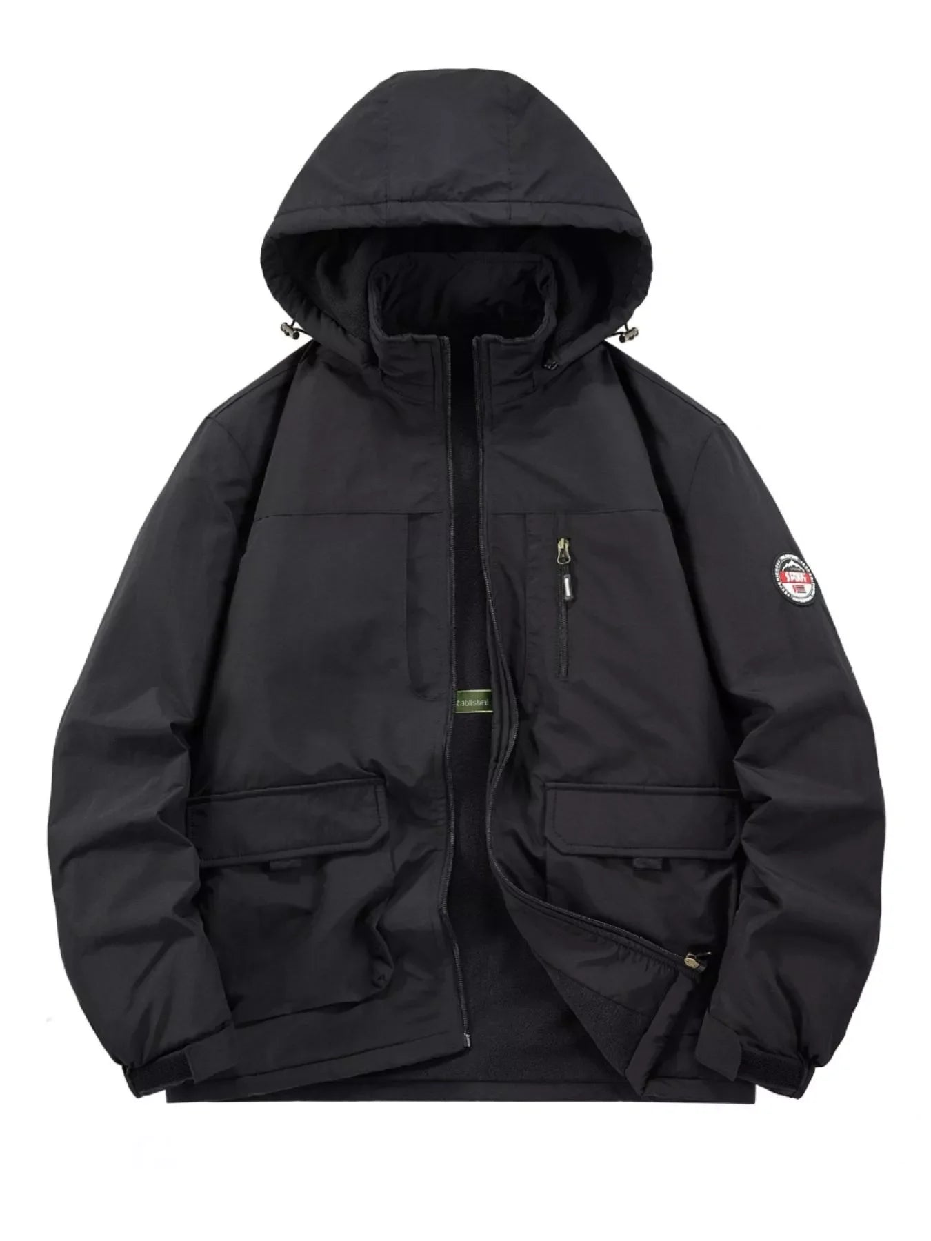 Men's Plus Size Zip Up Hooded Outdoor Jacket