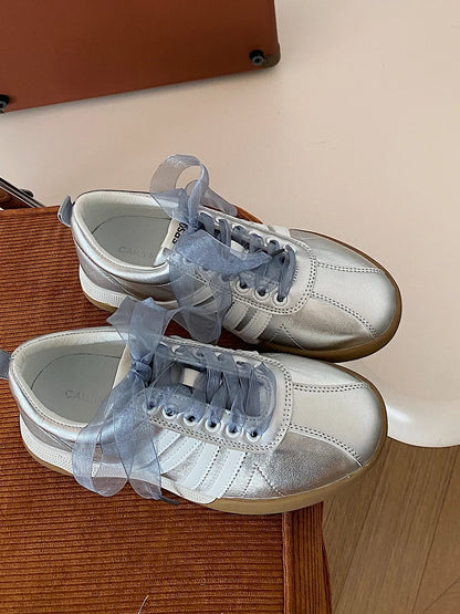 Striped Lace Up Sneakers