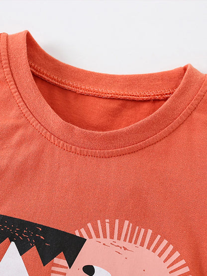 Children's Happy Day Graphic Round Neck T-Shirt