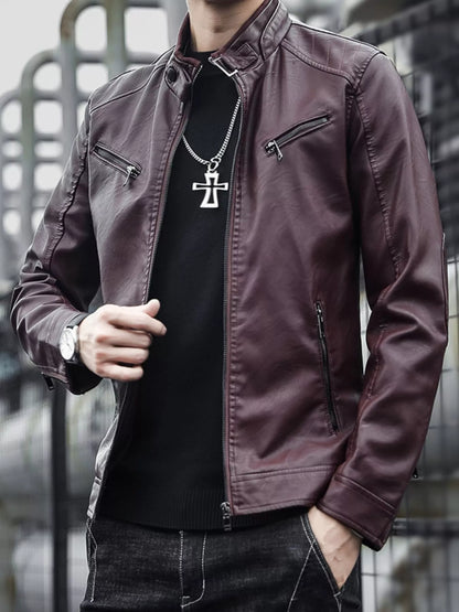 Men's Plus Size Zip Up Long Sleeve Jacket
