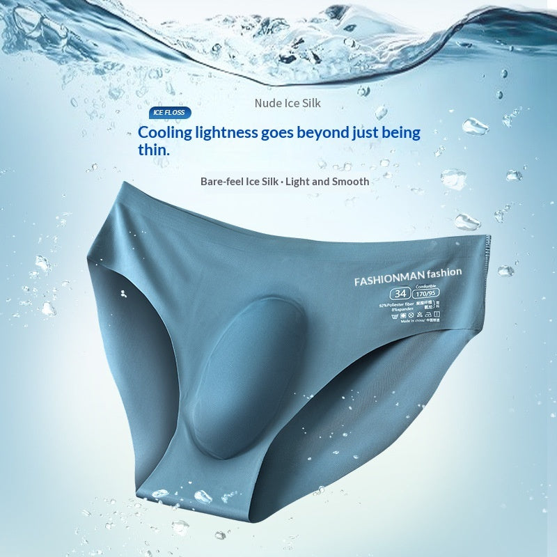 Ice-silk Seamless Summer Mens Briefs Ice-cool And Breathable