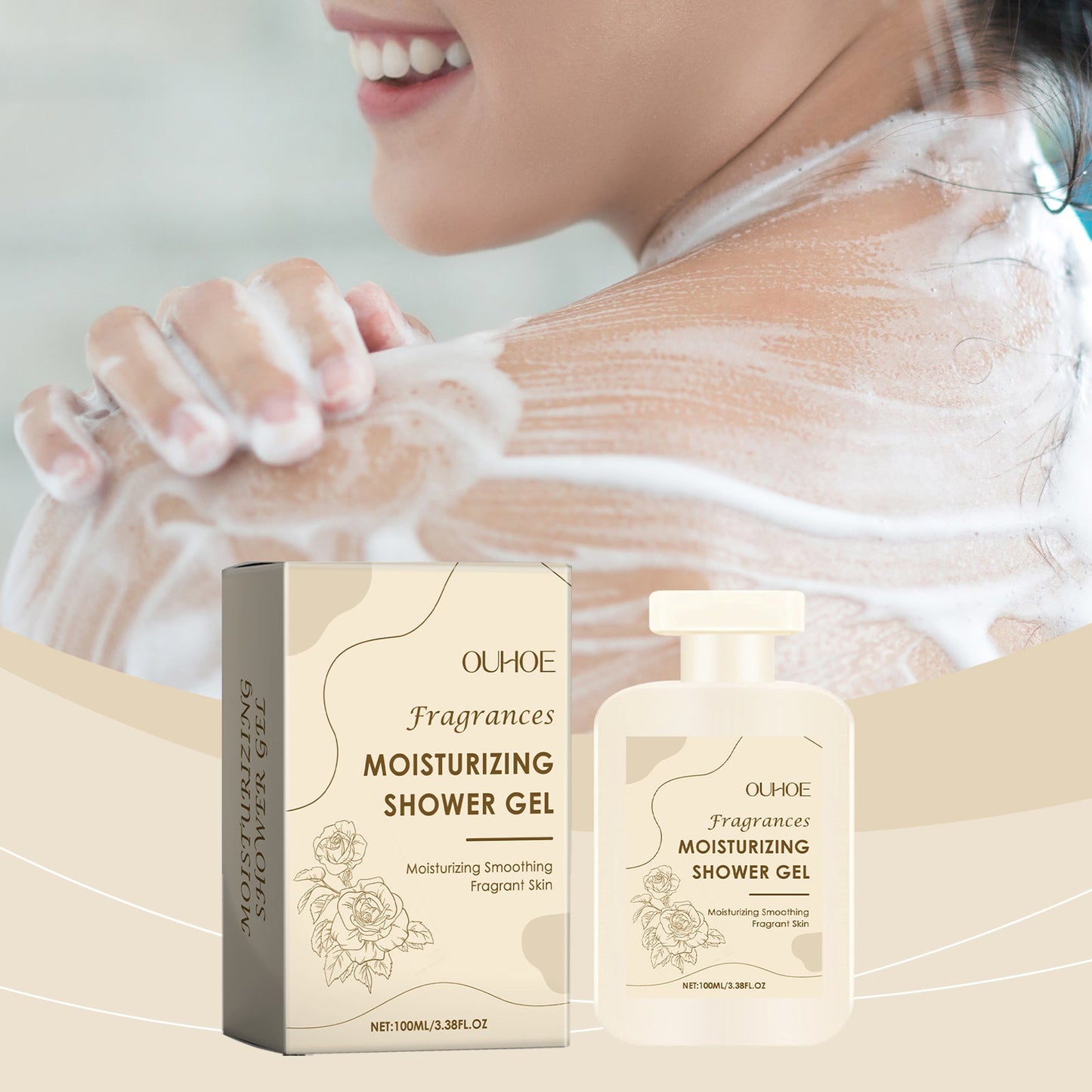 OUHOE Perfume Moisturizing Shower Gel, Body Bath Clean Lasting Fragrance Moisturizing Moisture Refreshing And Not Tight
