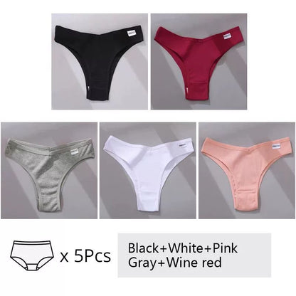 5Pcs Set Women Panties Cotton Underwear M-XL Comfo