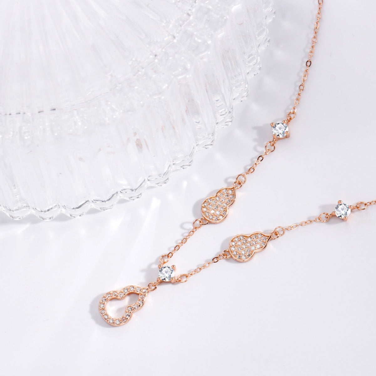 925 Sterling Silver Zircon Gourd Necklace