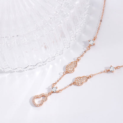 925 Sterling Silver Zircon Gourd Necklace