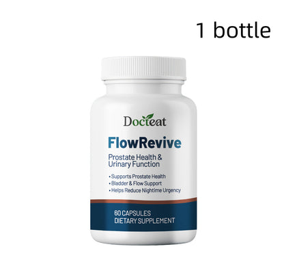 Docteat FlowRevive Prostate Health Support Capsules, Supports Bladder Function & Reduces Nighttime Urgency, 60 Capsules Dietary Supplement