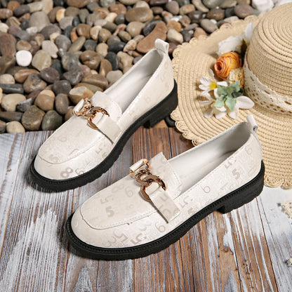 Round Toe Block Heels Loafers