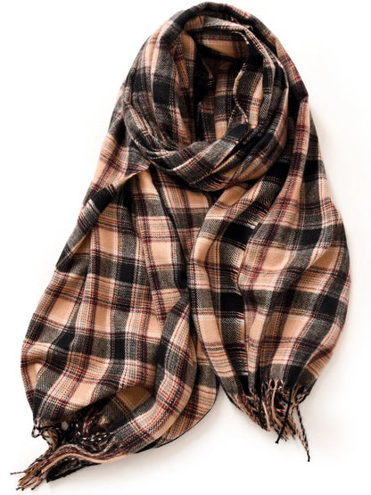Classic Plaid Fringe Scarf