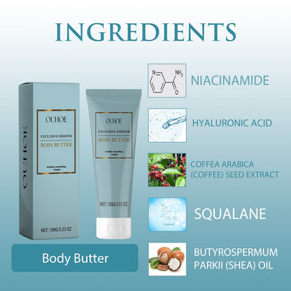 OUHOE Body Butter, Nourish Clean Skin Moisturizing Delicate Pore Shine Anti-Wrinkle Cream Body