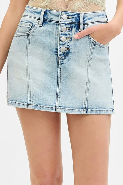 RISEN Full Size High Rise Button Down Skorts Plus Size