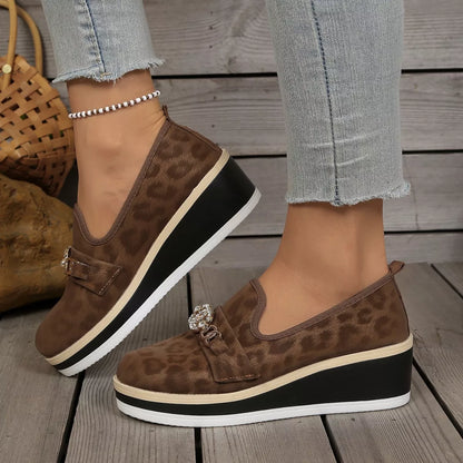 Leopard Print Platform Loafers
