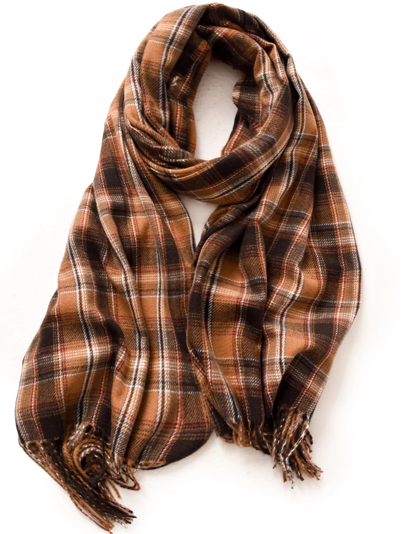 Classic Plaid Fringe Scarf