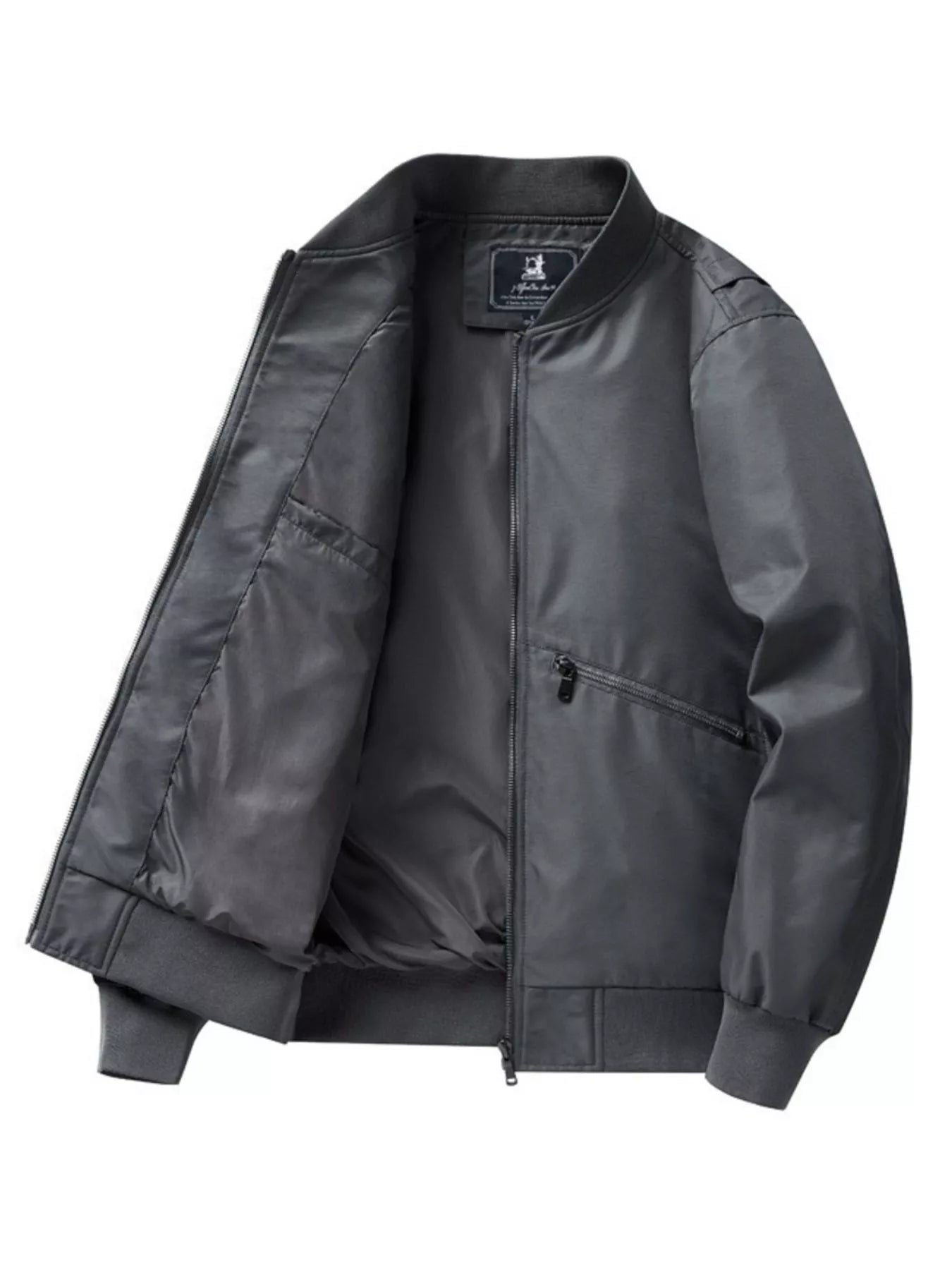 Men's Plus Size Zip Up Long Sleeve Jacket